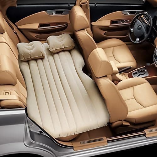 Car Inflatable Bed with Pump & 2 Air Pillow|Quick Inflatable Back Seat Bed|Car Inflatable Mattress