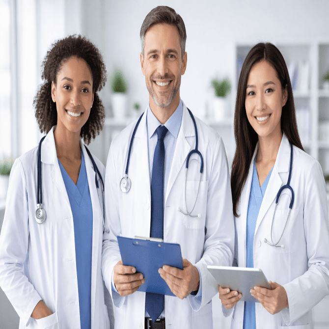 healthcare professionals working together